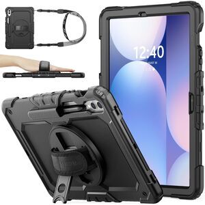SEYMAC Samsung Galaxy Tab S10+ S9+ S9 FE+ Case 12.4" Rugged Hand Strap Black